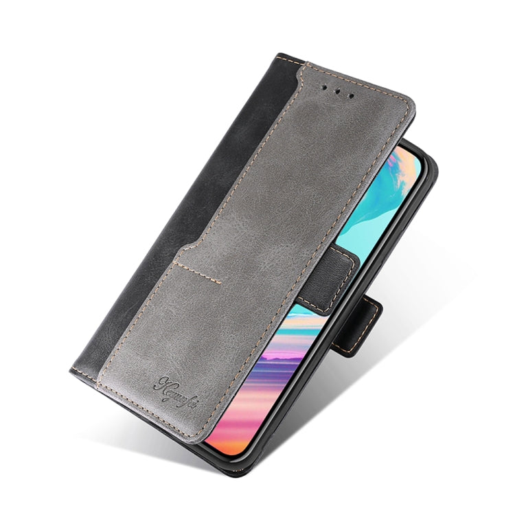 For Honor 80 Pro Contrast Color Side Buckle Leather Phone Case