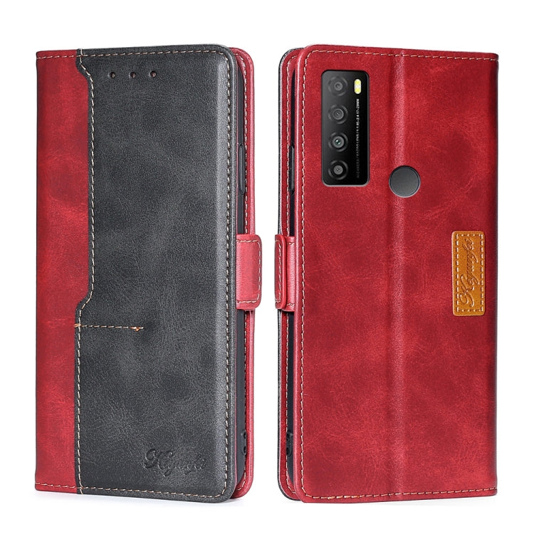 For TCL 30XL 2022 Contrast Color Side Buckle Leather Phone Case