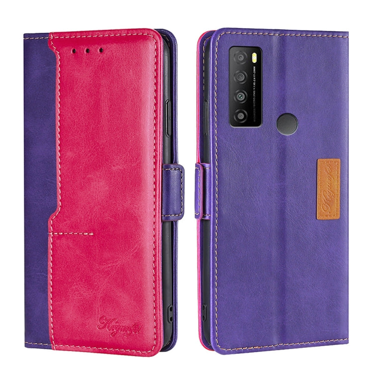 For TCL 30XL 2022 Contrast Color Side Buckle Leather Phone Case