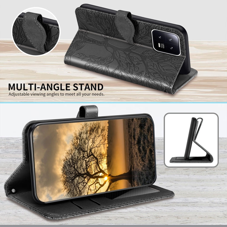 For Xiaomi 13 Life Tree Embossing Pattern Leather Phone Case