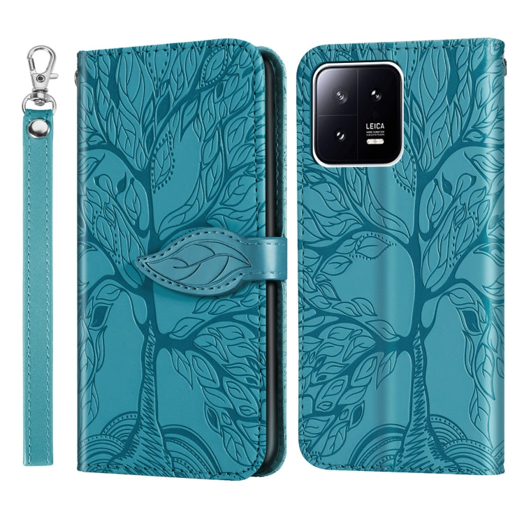 For Xiaomi 13 Life Tree Embossing Pattern Leather Phone Case