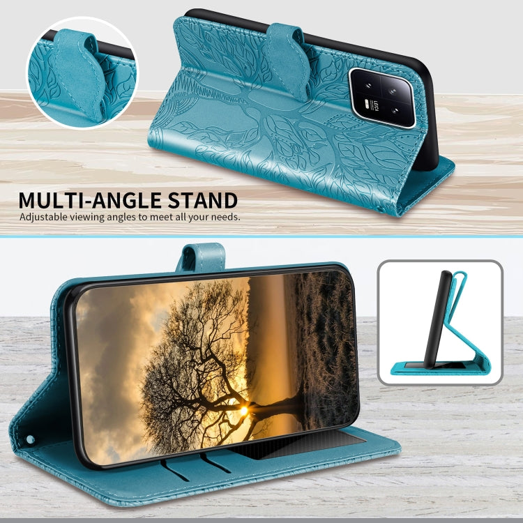 For Xiaomi 13 Life Tree Embossing Pattern Leather Phone Case