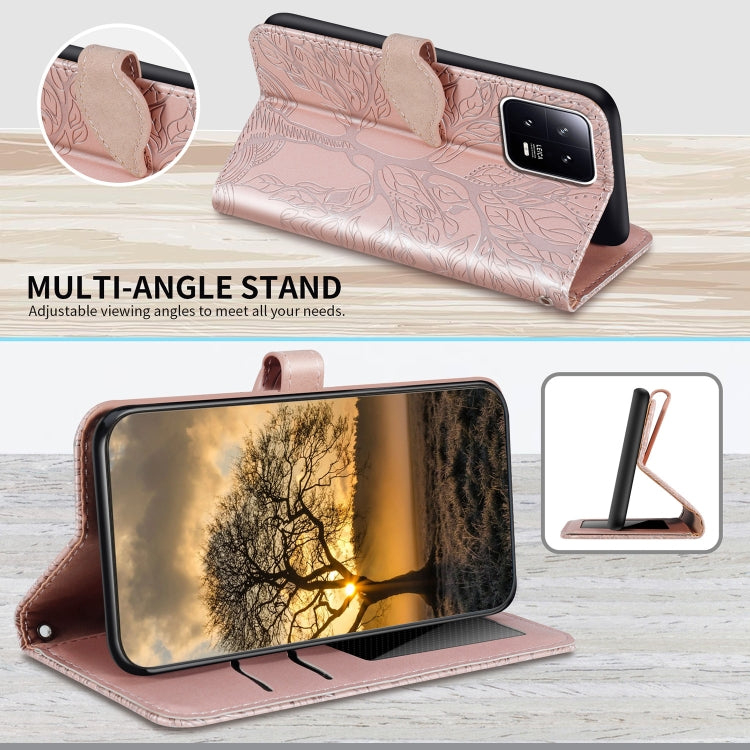 For Xiaomi 13 Life Tree Embossing Pattern Leather Phone Case
