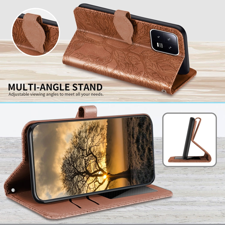 For Xiaomi 13 Life Tree Embossing Pattern Leather Phone Case