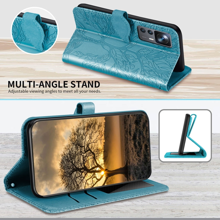 For Xiaomi 12T Life Tree Embossing Pattern Leather Phone Case