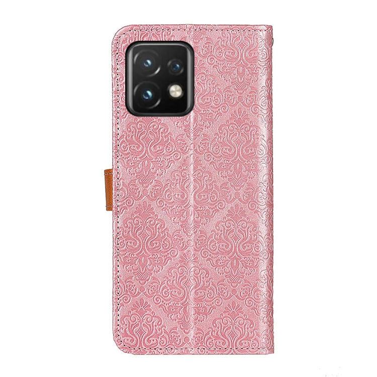 For Motorola Moto Edge 40 Pro 5G / X40 / X40 Pro European Floral Embossed Flip Leather Phone Case