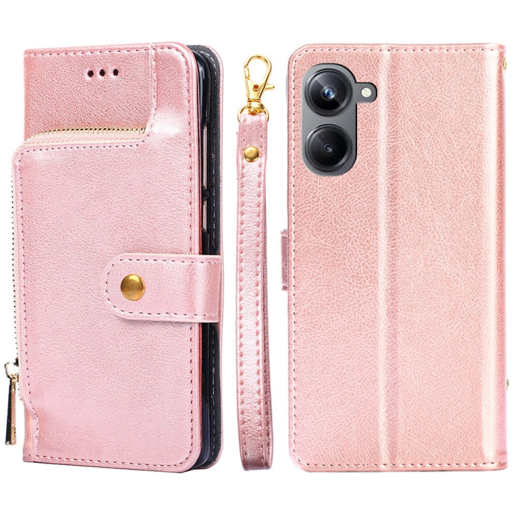 For Realme 10 Pro 5G Zipper Bag Leather Phone Case