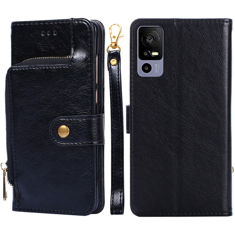 For TCL 40R 5G Zipper Bag Leather Phone Case