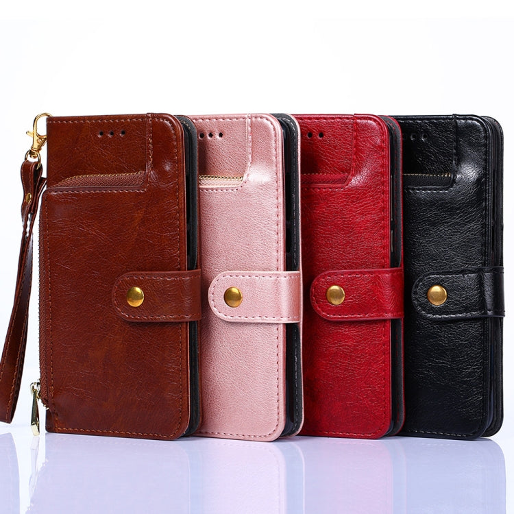 For TCL 40R 5G Zipper Bag Leather Phone Case