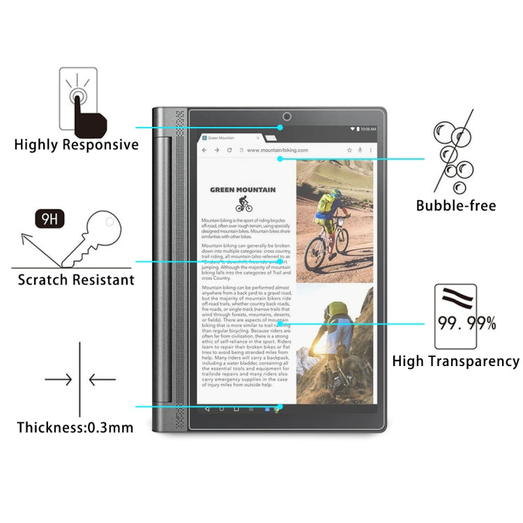 For Lenovo Yoga Tab3 Pro-X90Y 10.1 9H 0.3mm Explosion-proof Tempered Glass Film