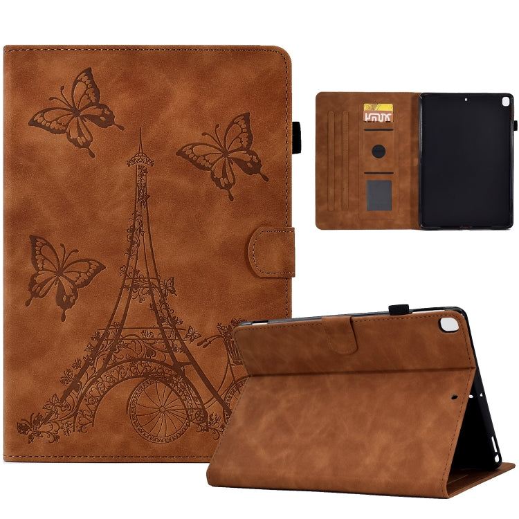For iPad 10.2 2021/2020/2019 / 10.5 2019/2017 Tower Embossed Leather Smart Tablet Case