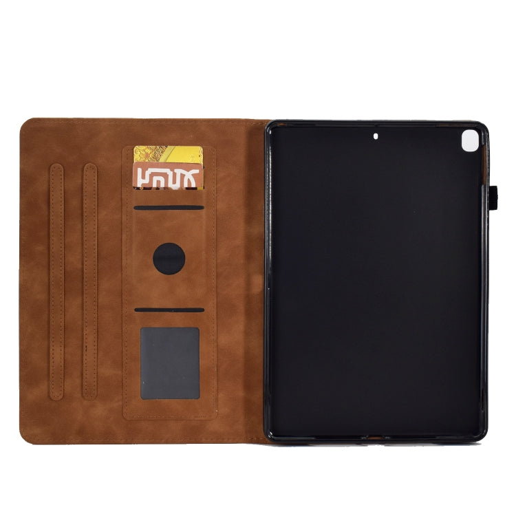 For iPad 10.2 2021/2020/2019 / 10.5 2019/2017 Tower Embossed Leather Smart Tablet Case