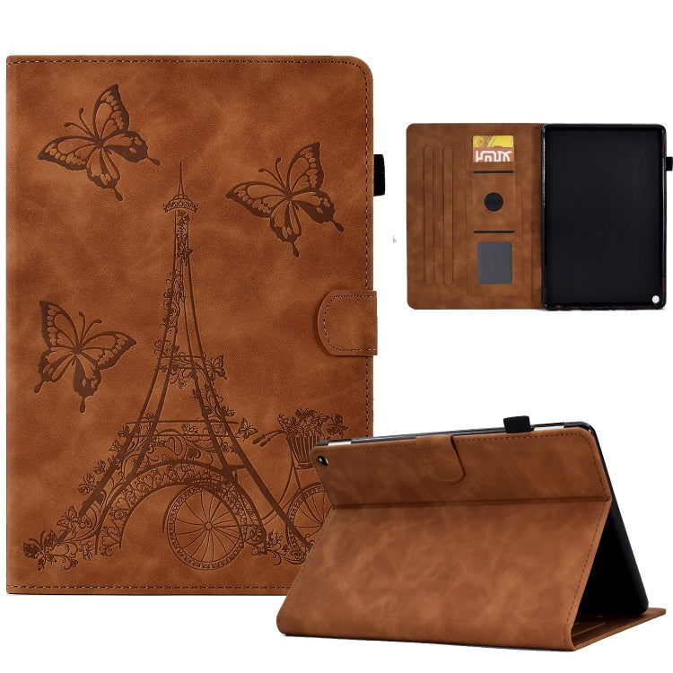For Amazon Kindle Fire HD10 2021 Tower Embossed Leather Smart Tablet Case
