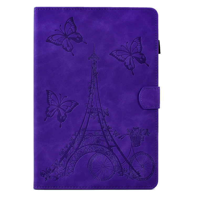 For Lenovo M10 Plus Tower Embossed Leather Smart Tablet Case
