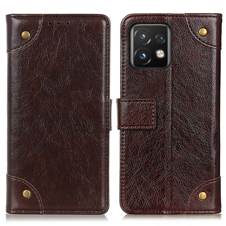 For Motorola Moto Edge 40 Pro 5G / X40 / X40 Pro Copper Buckle Nappa Texture Leather Phone Case