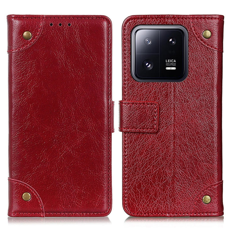 For Xiaomi 13 Copper Buckle Nappa Texture Leather Phone Case