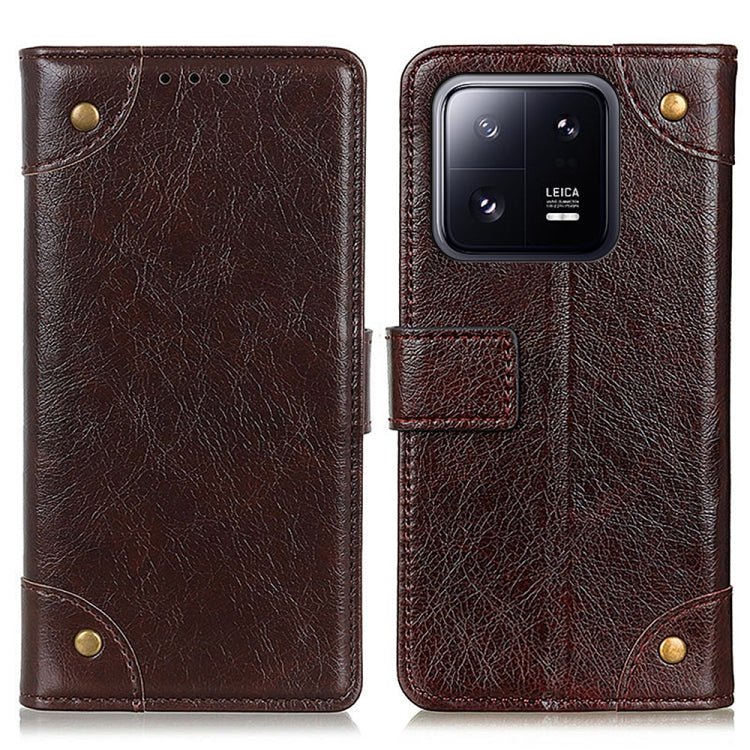 For Xiaomi 13 Pro Copper Buckle Nappa Texture Leather Phone Case