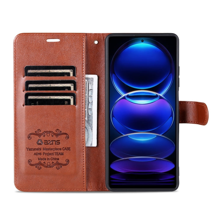 For Xiaomi Redmi Note 12 Pro 5G China / Note 12 Pro 5G China+ 5G AZNS Sheepskin Texture Flip Leather Phone Case