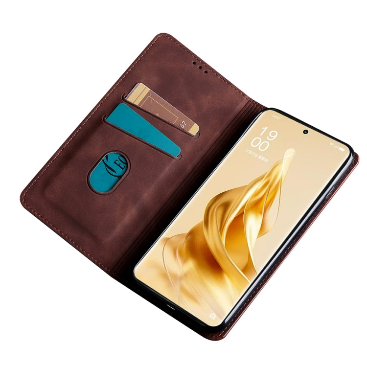 For OPPO Reno9 Pro+ 5G Skin Feel Magnetic Horizontal Flip Leather Phone Case