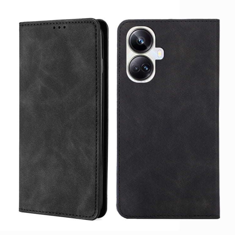 For Realme 10 Pro+ 5G Skin Feel Magnetic Horizontal Flip Leather Phone Case