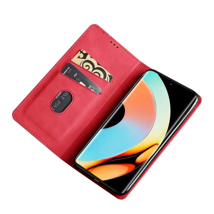 For Realme 10 Pro+ 5G Skin Feel Magnetic Horizontal Flip Leather Phone Case