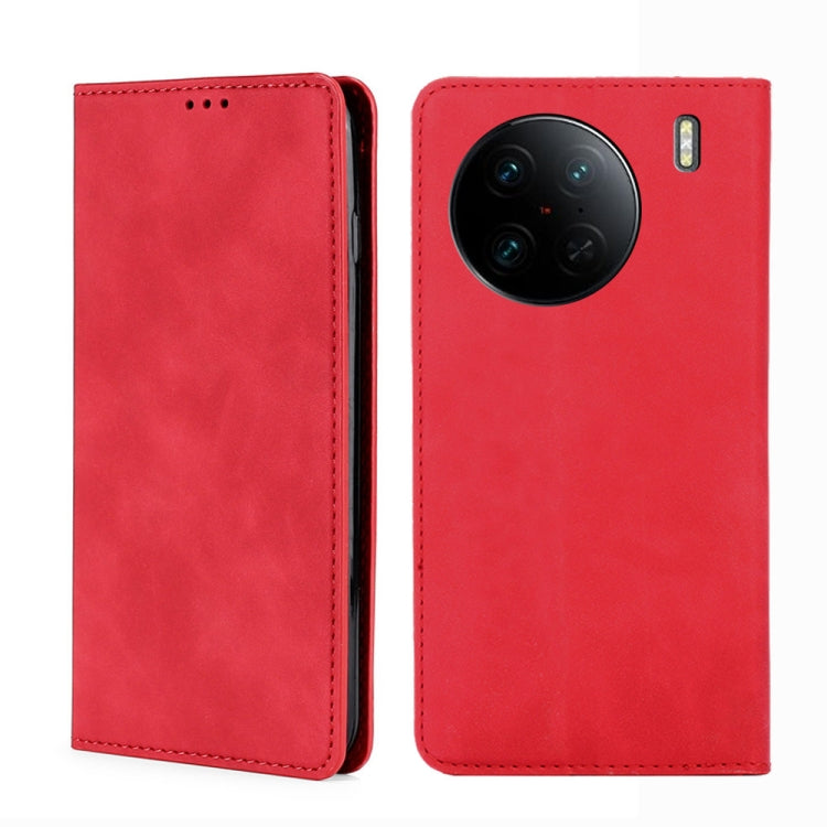 For vivo X90 Pro 5G Skin Feel Magnetic Horizontal Flip Leather Phone Case