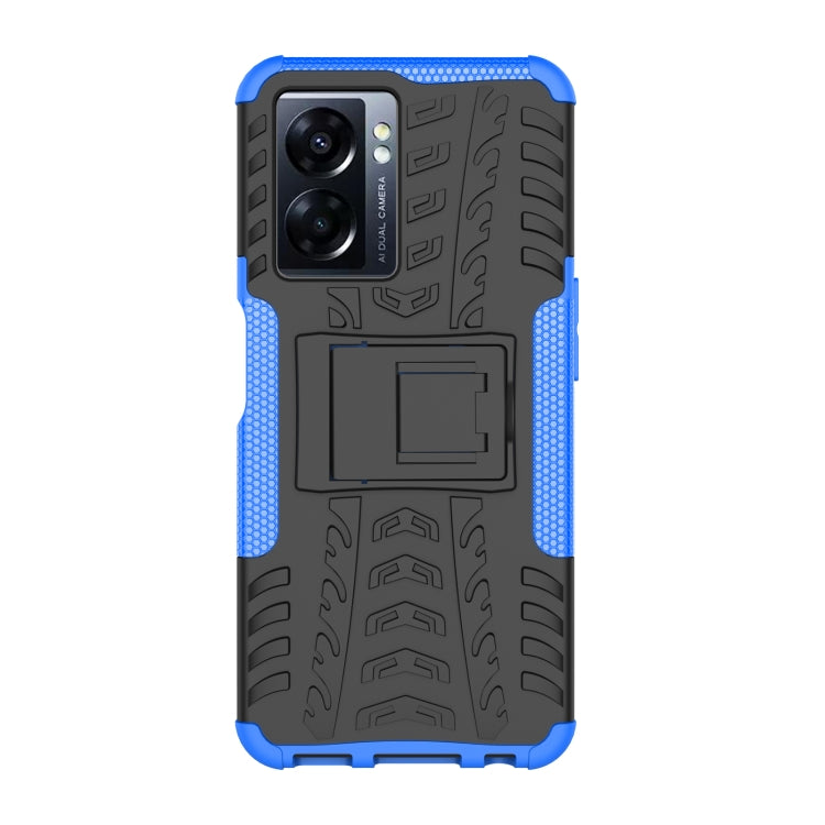 For OPPO A57 5G / OnePlus Nord N300 Tire Texture TPU + PC Phone Case with Holder