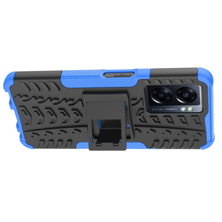 For OPPO A57 5G / OnePlus Nord N300 Tire Texture TPU + PC Phone Case with Holder