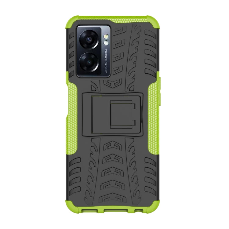 For OPPO A57 5G / OnePlus Nord N300 Tire Texture TPU + PC Phone Case with Holder