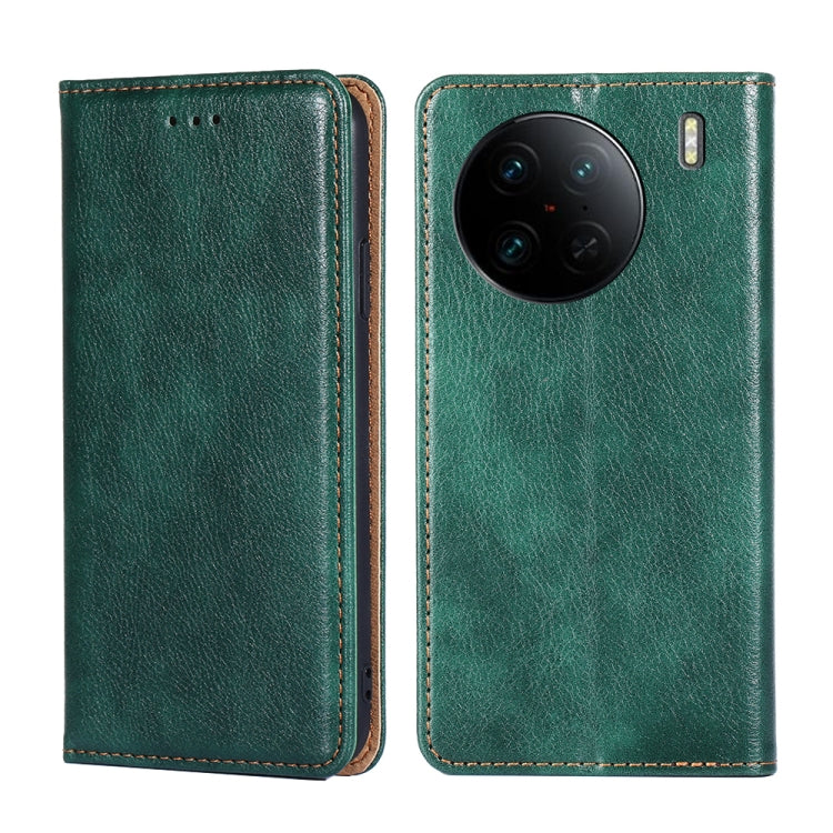 For vivo X90 Pro 5G Gloss Oil Solid Color Magnetic Leather Phone Case