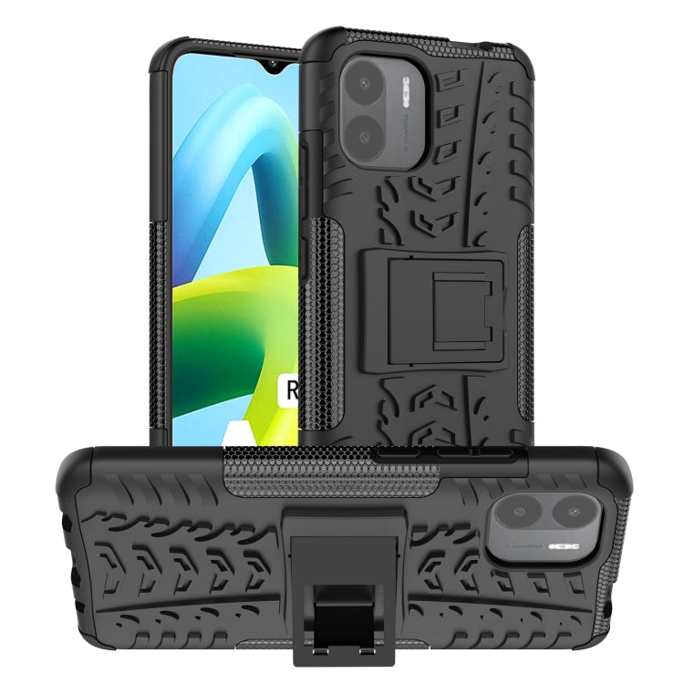 For Xiaomi Redmi A1 4G Tire Texture TPU + PC Phone Case with Holder