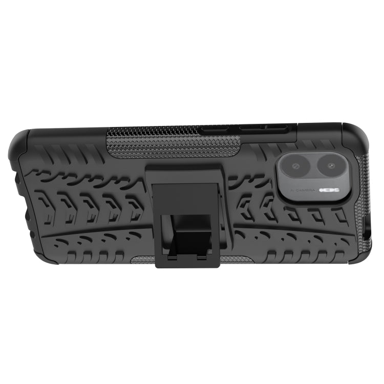 For Xiaomi Redmi A1 4G Tire Texture TPU + PC Phone Case with Holder