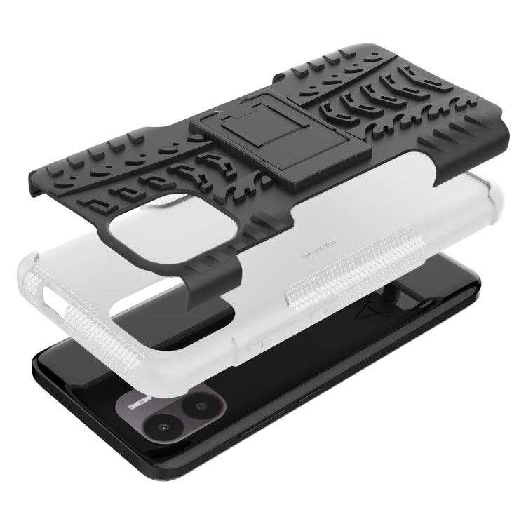 For Xiaomi Redmi A1 4G Tire Texture TPU + PC Phone Case with Holder