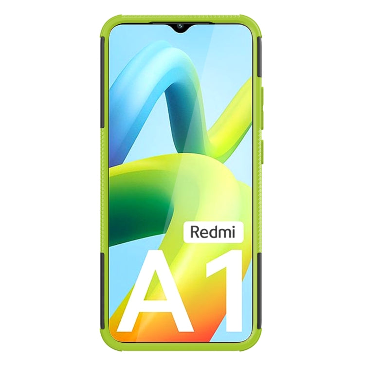 For Xiaomi Redmi A1 4G Tire Texture TPU + PC Phone Case with Holder