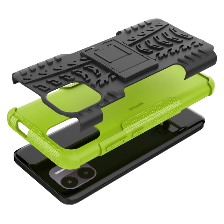 For Xiaomi Redmi A1 4G Tire Texture TPU + PC Phone Case with Holder