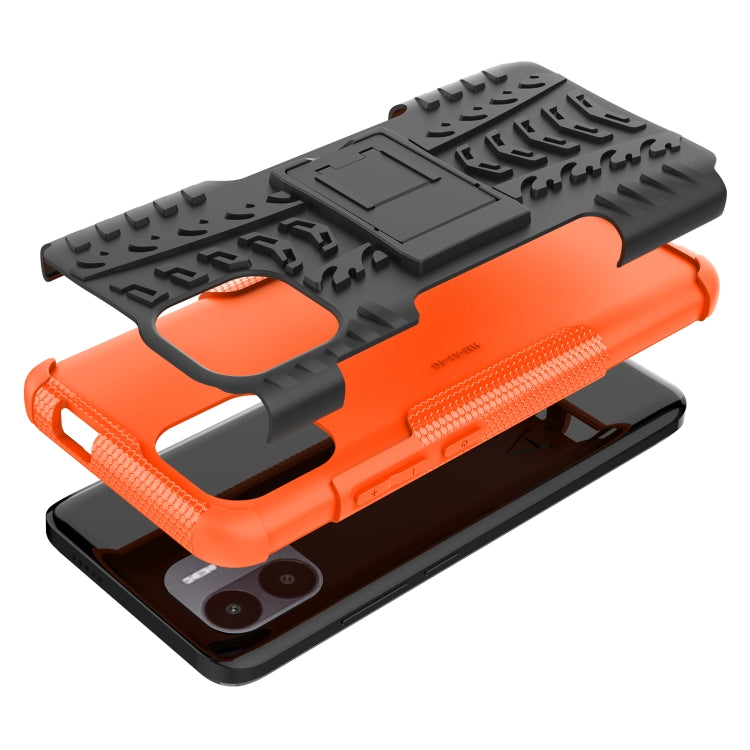 For Xiaomi Redmi A1 4G Tire Texture TPU + PC Phone Case with Holder