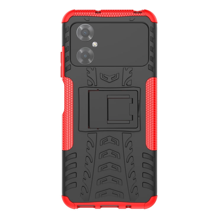 For Xiaomi Poco M4 Tire Texture TPU + PC Phone Case with Holder