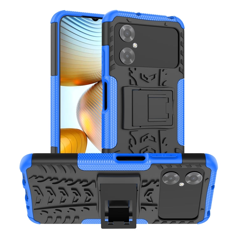 For Xiaomi Poco M4 Tire Texture TPU + PC Phone Case with Holder