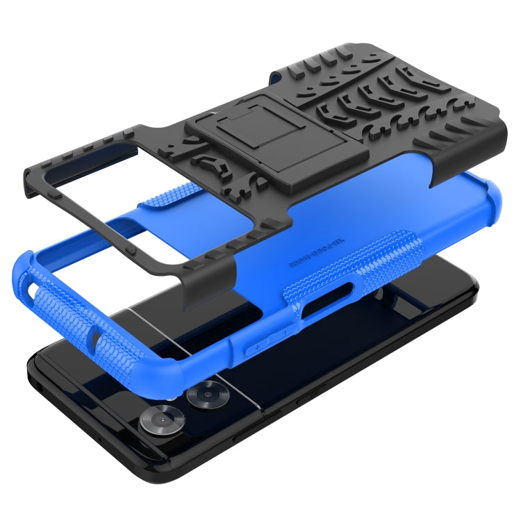 For Xiaomi Poco M4 Tire Texture TPU + PC Phone Case with Holder