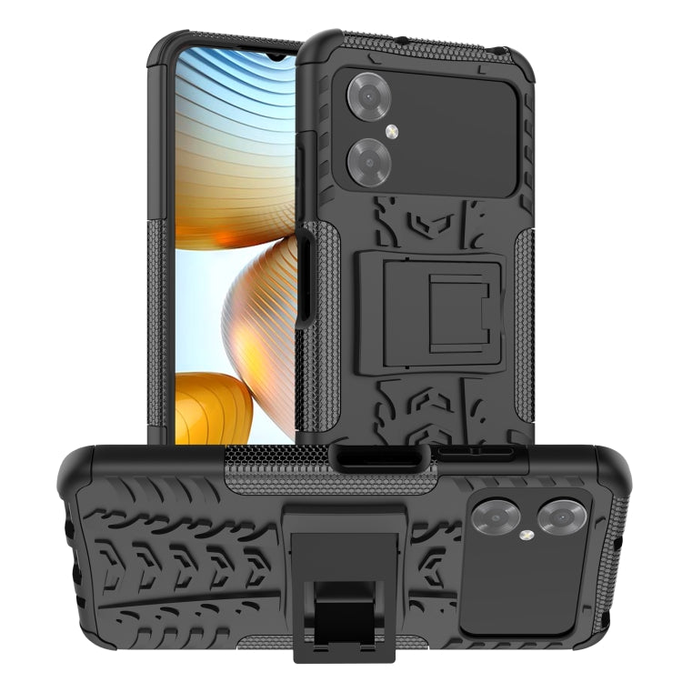 For Xiaomi Poco M4 Tire Texture TPU + PC Phone Case with Holder