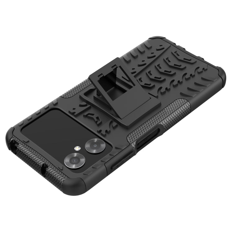 For Xiaomi Poco M4 Tire Texture TPU + PC Phone Case with Holder