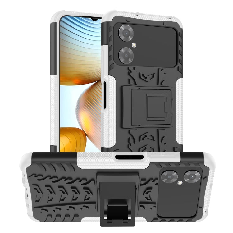 For Xiaomi Poco M4 Tire Texture TPU + PC Phone Case with Holder