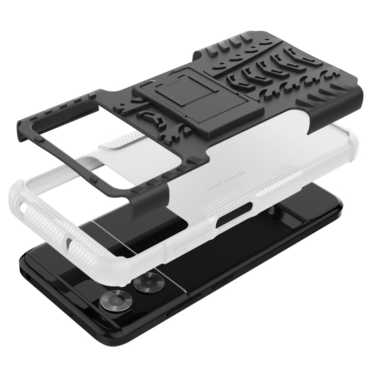 For Xiaomi Poco M4 Tire Texture TPU + PC Phone Case with Holder