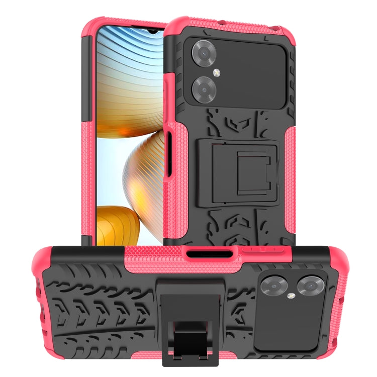 For Xiaomi Poco M4 Tire Texture TPU + PC Phone Case with Holder