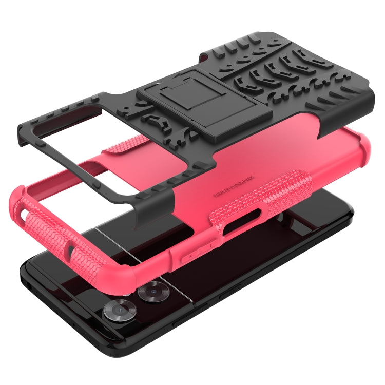 For Xiaomi Poco M4 Tire Texture TPU + PC Phone Case with Holder