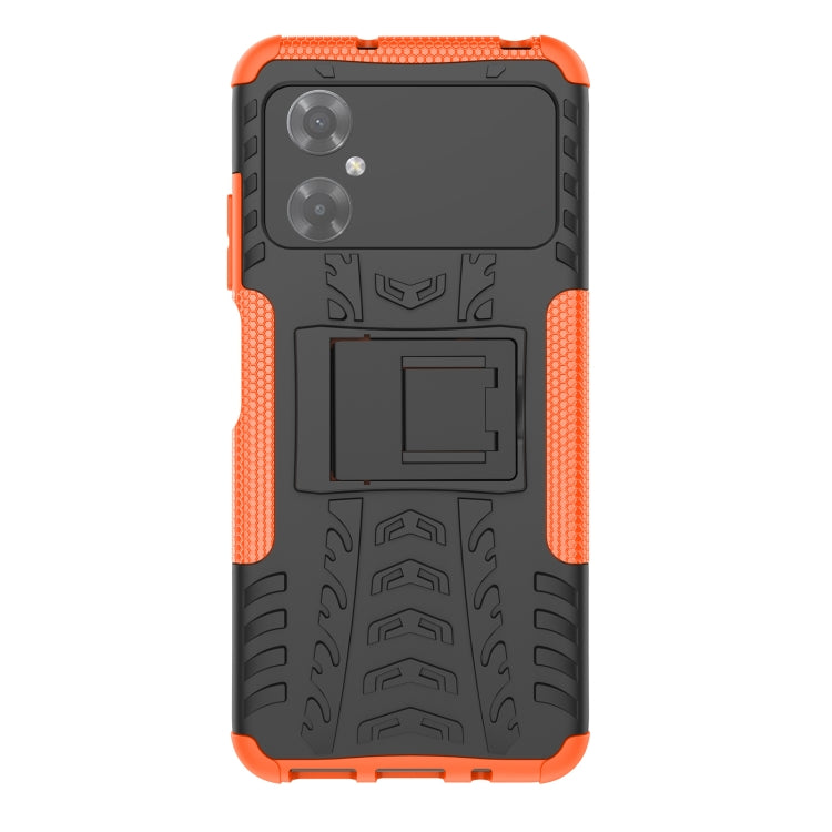 For Xiaomi Poco M4 Tire Texture TPU + PC Phone Case with Holder