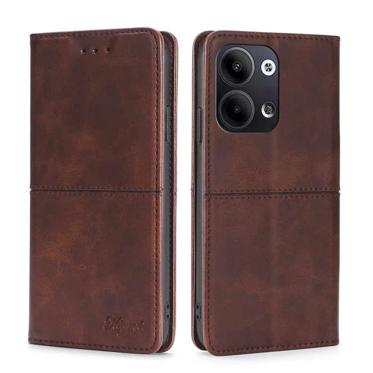 For OPPO Reno9 5G / Reno9 Pro 5G Cow Texture Magnetic Horizontal Flip Leather Phone Case
