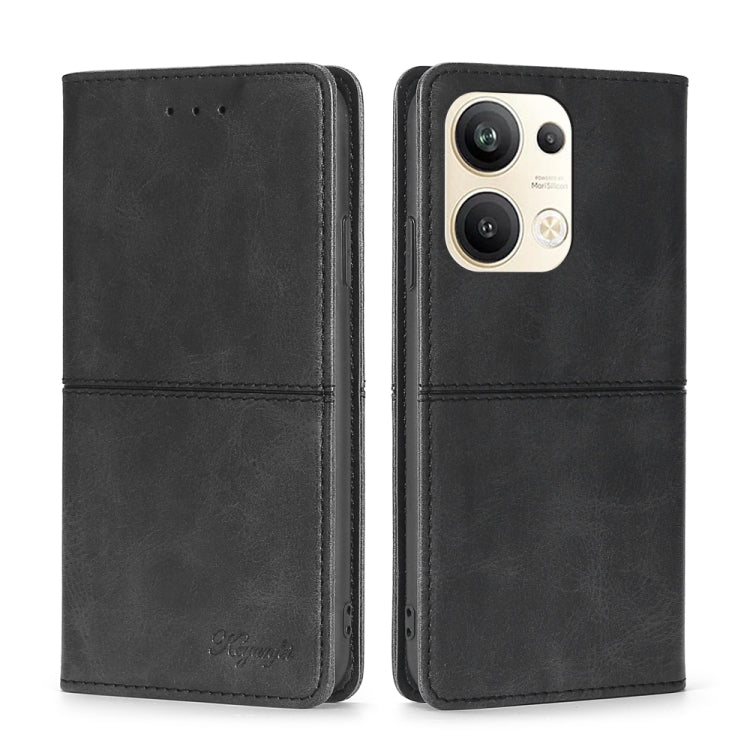 For OPPO Reno9 Pro+ 5G Cow Texture Magnetic Horizontal Flip Leather Phone Case