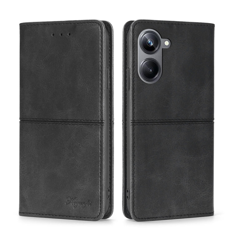 For Realme 10 Pro 5G Cow Texture Magnetic Horizontal Flip Leather Phone Case