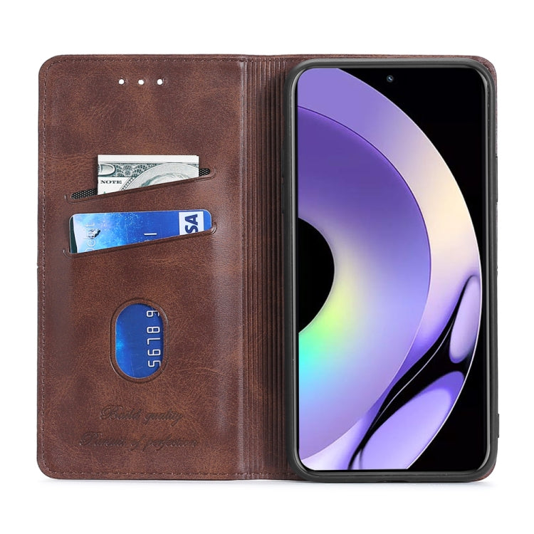 For Realme 10 Pro 5G Cow Texture Magnetic Horizontal Flip Leather Phone Case